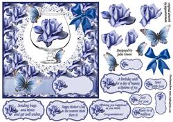 Blue Blooms All Occasion 6x6 Card Front