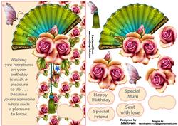 A Fan of Roses. Birthday
