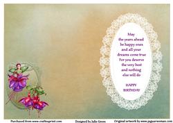The Fuchsia Fairy Birthday Insert