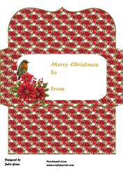 Robin and Poinsettia Christmas Money Wallet