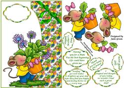 Little Mouse Sends Flowers Get Well