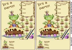 Denzil the Dragon Party Invitations