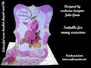 Colourful Roses Bracket Shaped Card Kit
