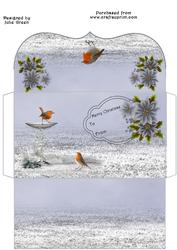 Poinsettias and Robin Money Wallet