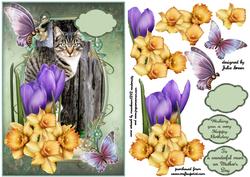 Furry Friend and Flowers