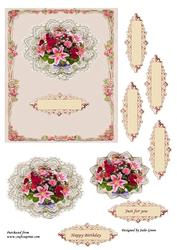 Flowers in a Lace Frame