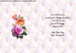 Bestow the Roses Belated Insert