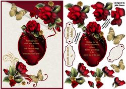 Red Roses and Golden Butterflies