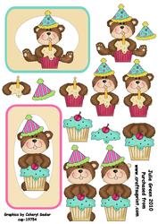 Cupcake Bears Toppers