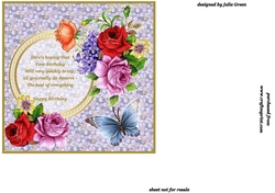 Flowers and a butterfly insert
