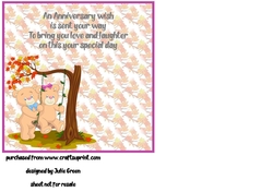 Bears in love anniversary insert