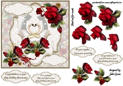 Ruby wedding swans anniversary7x7