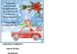 Vintage Christmas car insert