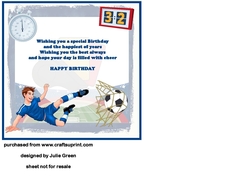 Football mania birthday insert