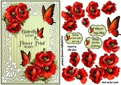 Butterflies and poppies A5