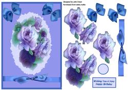 Blue Rose Decoupage