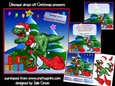 Dinosaur drops off Christmas presents