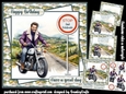 Handsome rides a motorcycle