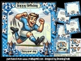Football in blue