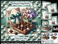 Chocolates and flowers 8x8