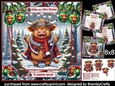 Festive Highland Cow 8x8