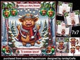 Festive Highland Cow 7x7