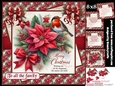 Traditional poinsettias and Robin 8x8