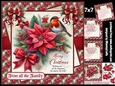 Traditional poinsettias and Robin 7x7