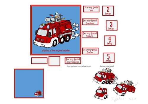 Fire Engine birthday with ages 1-5