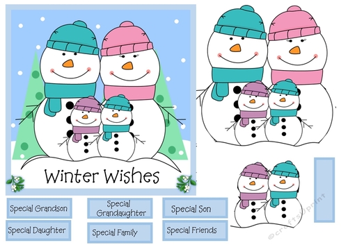 Snowman Family Christmas Card
