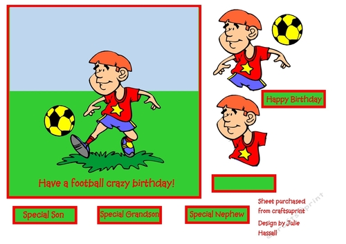 Football Crazy birthday card kit