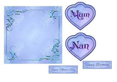 Mothers Day/birthday Blue Heart