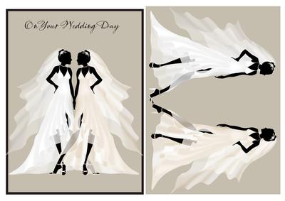 Female Civil Wedding Day Card Front