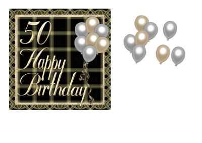 50th Birthday Balloon Card