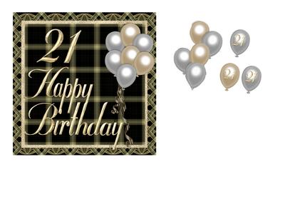 21st Birthday Balloon Card