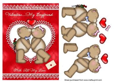 Kissing Bears Valentine for Boyfriend