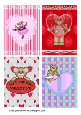 4 Valentine Toppers Set 2