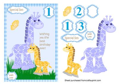 Giraffe Birthday Card