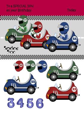 Birthday Son Racing Cars