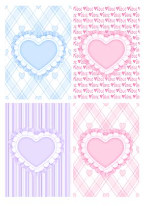 Valentine Heart Card Toppers Set of 4 A6