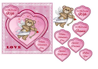 Valentine's Card with Cupid Bear for Wife, Girlfriend,fiance