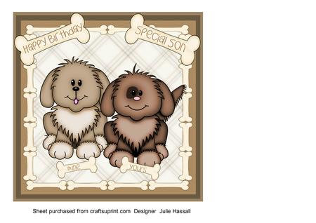 Birthday Card Kit with Puppies and Bones