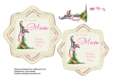 Mother's Day Card for Mum with Old Water Pump and Flowers