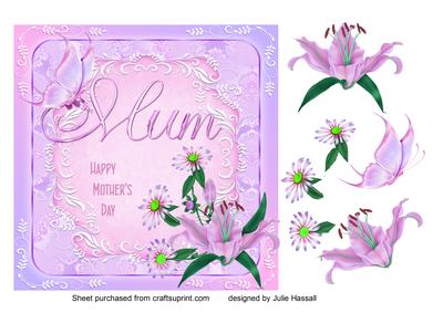 Floral Mother's Day Card for Mum with Butterfly