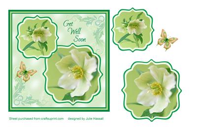 Get Well Card with 3D Lily Plaques