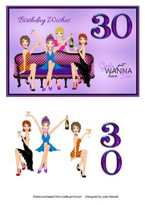 30th Birthday Card Girls Just Wanna Have Fun