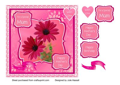 Pink Floral Mother's Day/ Birthday Card