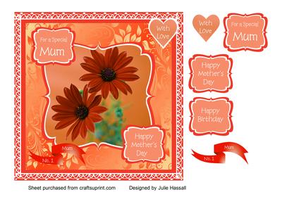 Mother's Day/ Birthday Card for Mum with Flowers