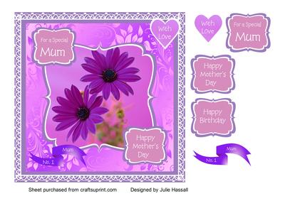 Mother's Day/birthday Floral Card for Mum