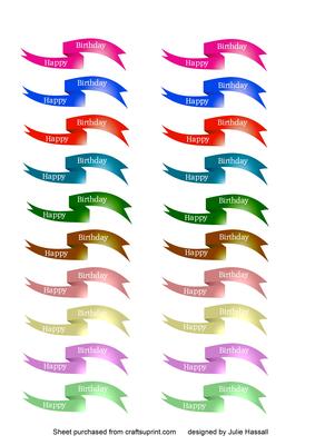 Happy Birthday Ribbon Tags